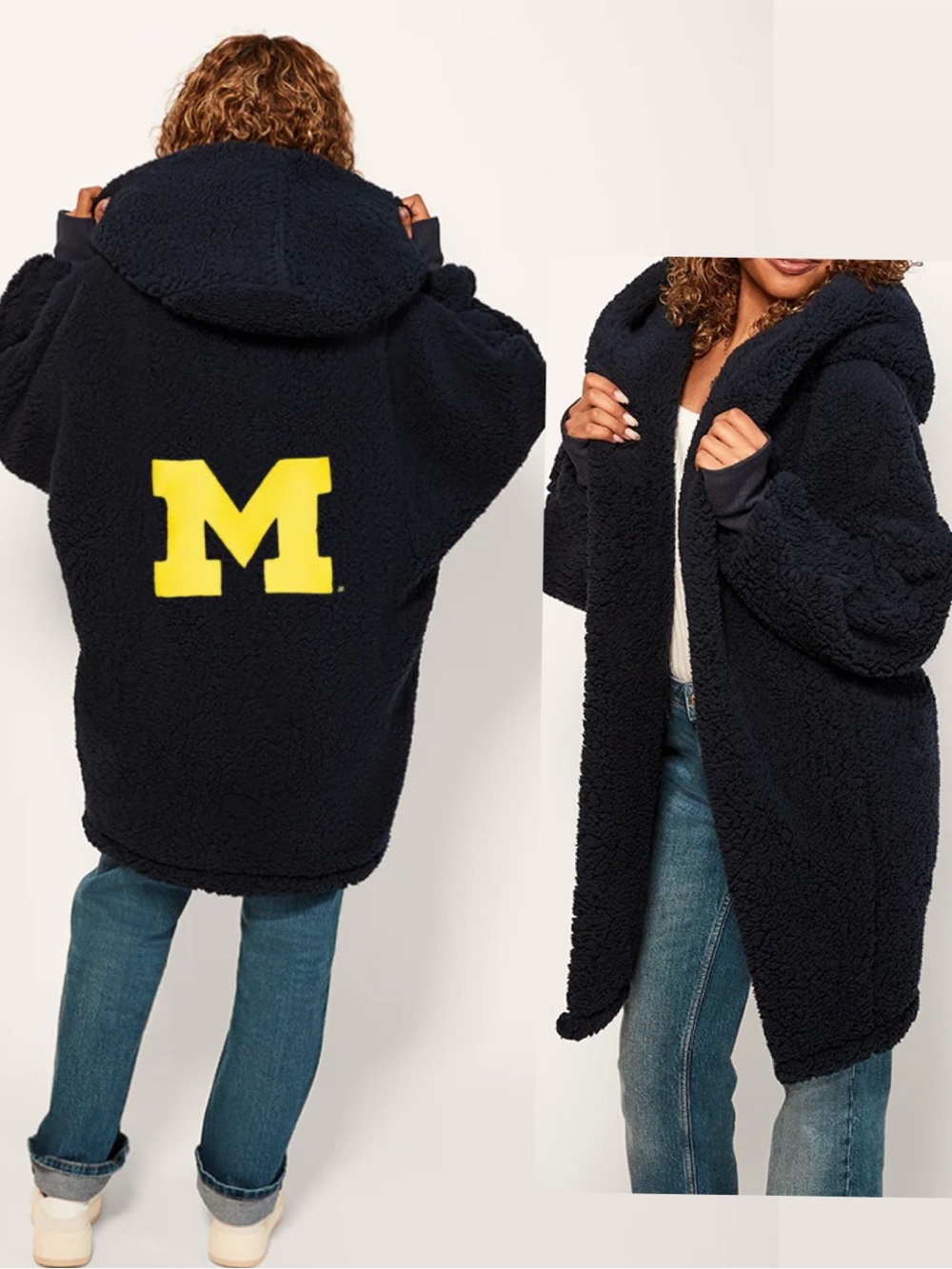 NWT! Soft Sherpa fleece Michigan Super warm embroidered M cozy sweater M/L